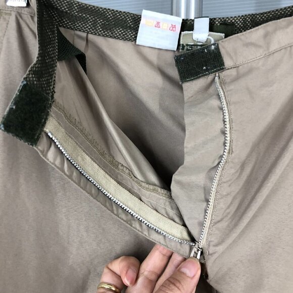 Vintage HS JEANS CO Tan Cargo Drawstring & Side Zipper Hem Maxi Skirt Sz L - Picture 3 of 14